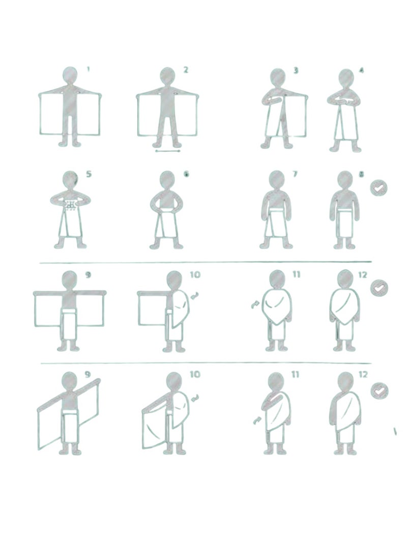 قطني طقم إحرام رجالي من القطن الفاخر للحج والعمرة - قطعتان من ملابس الحج الناعمة - Image 4